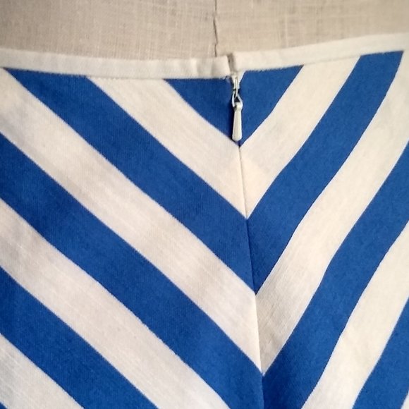 NWT Talbots blue and white cotton chevron stripe skirt 2P - Picture 5 of 9